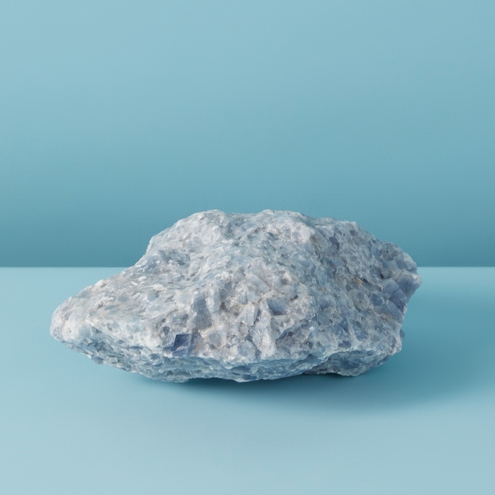 Blue calcite crystal stone
